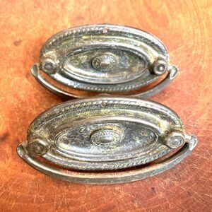 Rustic Antique Brass Hardware Drawer Pull Single Screw Handle Patina 3"